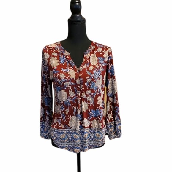 Lucky Brand  Lightweight Printed Quarter Button - Picture 1 of 5